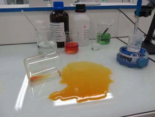 chemical liquid spill - lab test