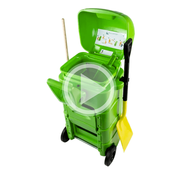 Video, das zeigt, wie der polycaptor-Recyclingwagen zum Sammeln von Absorptionsmitteln verwendet wird